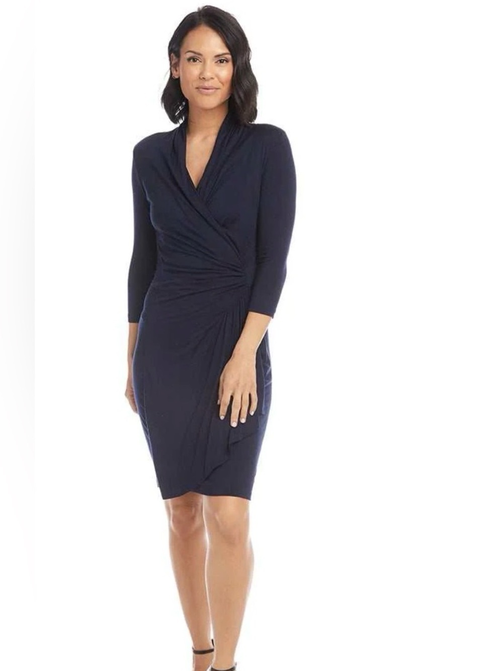 NWT KAREN KANE Cascade Wrap Dress - XL Navy